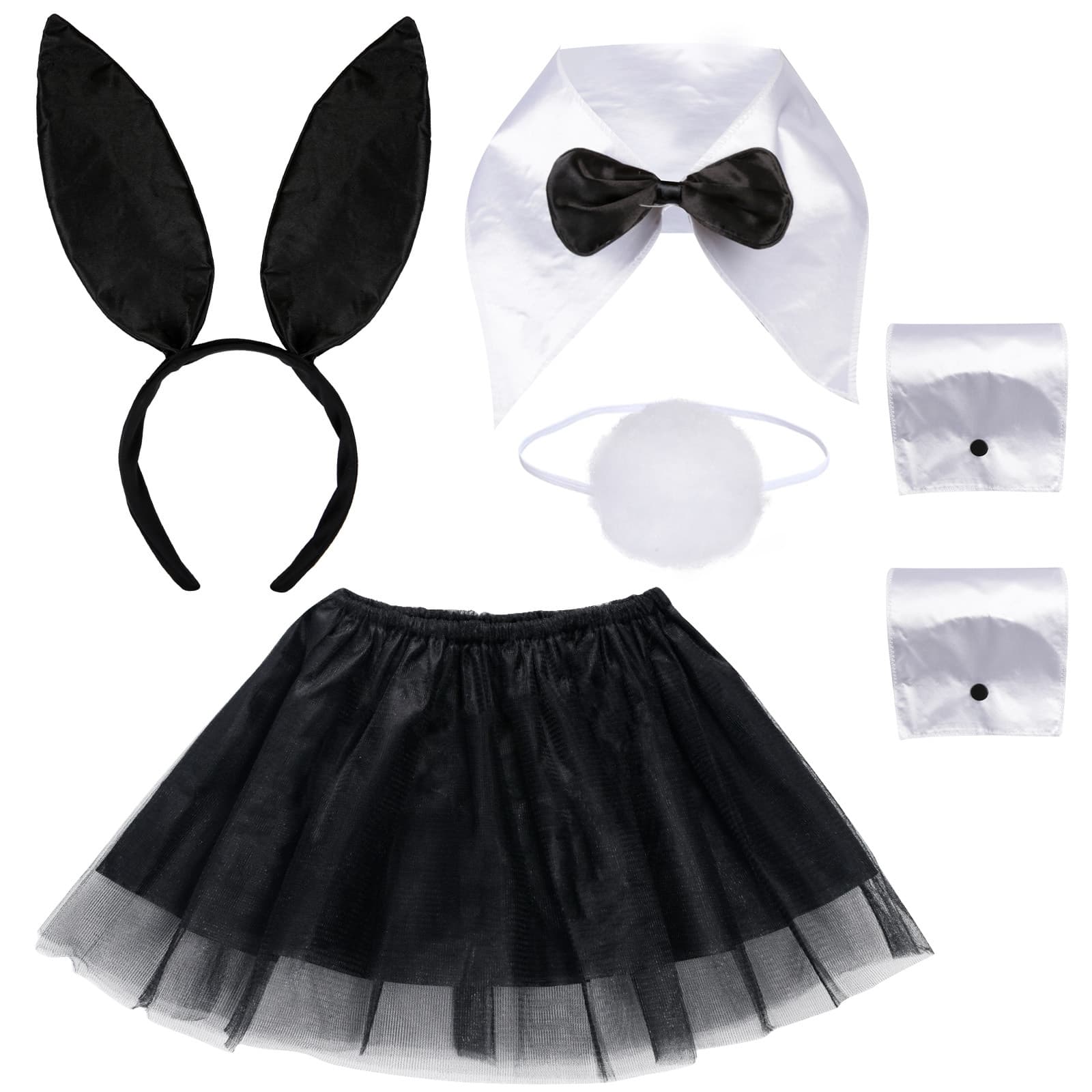 Rabbit Accessories 5-Piece Set - Complete Accessory Set For Carnival And Theme Party Outfits And Party Decorations