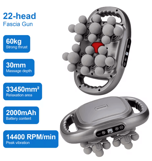 22 Head Fascia Gun High Frequency Vibration Body Massage Gun Back And Waist Massager Neck Shoulder Massager Muscle Masajeador