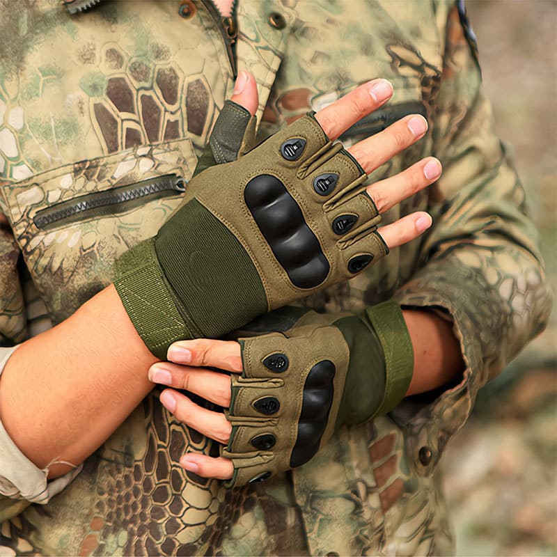 Half-finger Tactical Gloves, Men's Training, Fighting, Cycling, Motorcycle, Outdoor Safety Protection, Shock-absorbing Camouflage Gloves