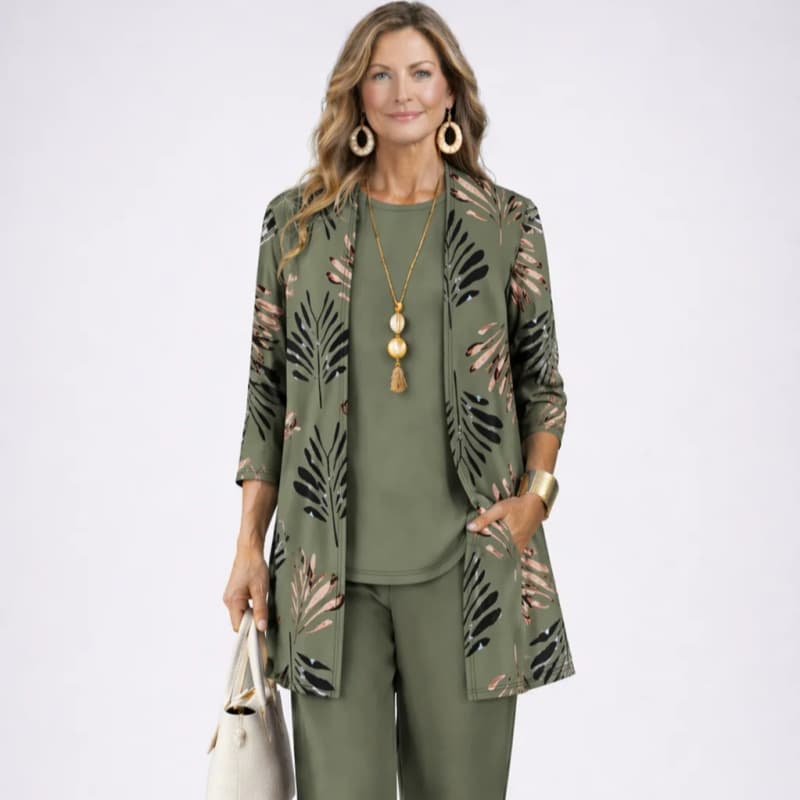 Womens Casual 3-Piece Set With 3D Print