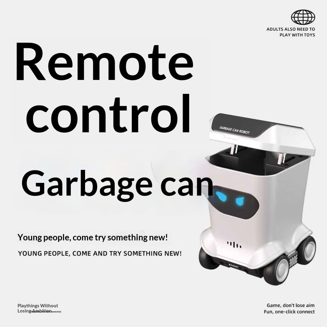 Desktop Remote-Controlled Mini Trash Can Robot Toy